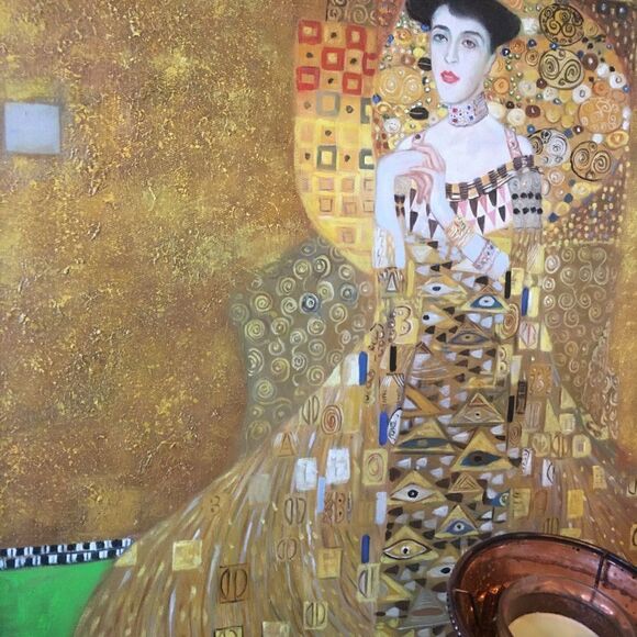 HAND PAINTED 21” Canvas Framed of Gustav Klimt.. - Picture 13 of 16